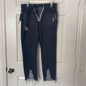 Fashionnova black washed denim jeans (never warn) (size 27)